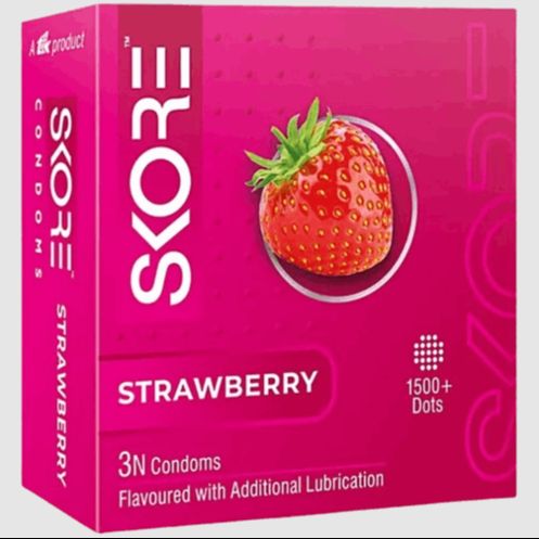 Picture of SKORE - Strawberry Climax Delay With Raised Dots Condom - 2 Packs - 6pcs