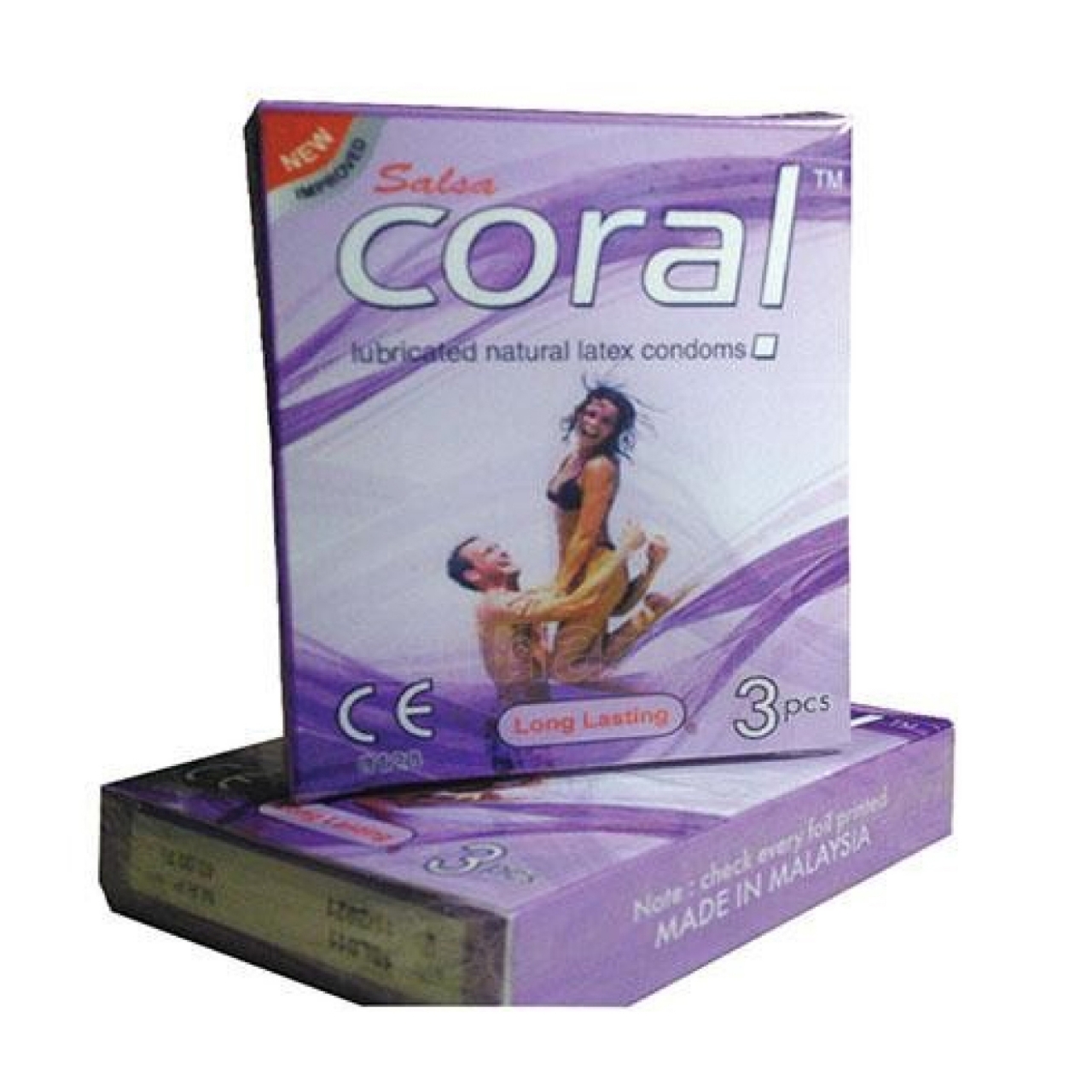 Picture of Coral - Long Lasting Lubricated Natural Latex Condom - Single Pack