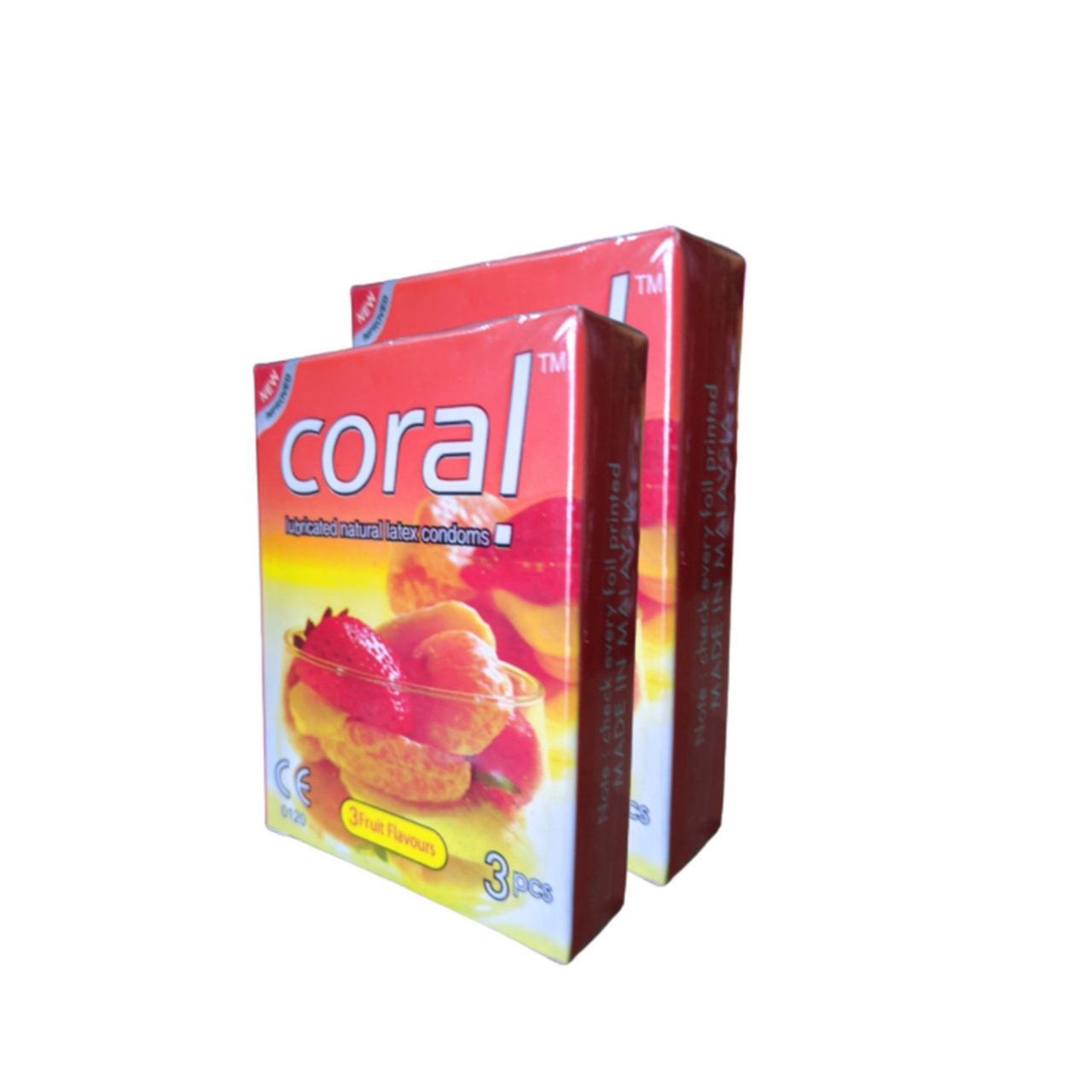 Picture of CORAL 3 Fruits Flavors Lubricated Condoms 3x2=6pcs