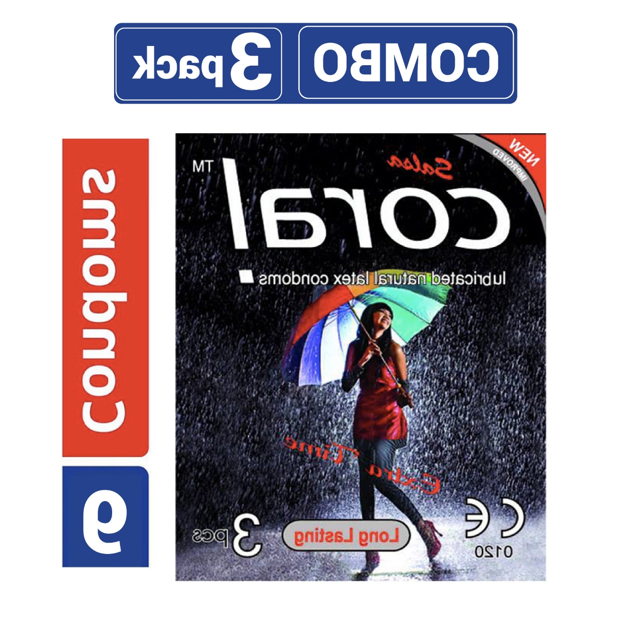 Picture of Coral Lasting Extra Time Lubricated Natural Latex Condom - 3 Packs Combo