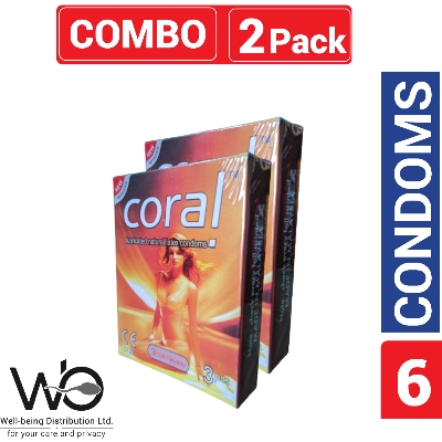 Picture of Coral Condom for Men 3 Fruits Flavors Girl Lubricated Natural Latex Condom | 2 Pack Combo 3x2=6pcs | Malaysia