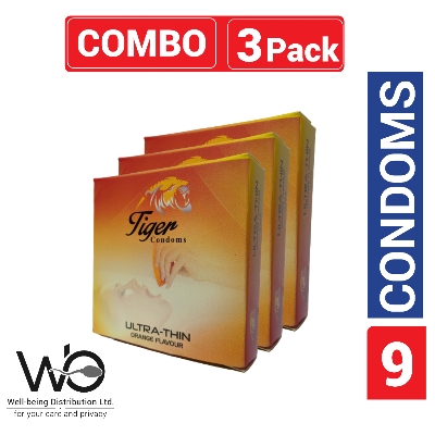 Picture of Tiger Condom- Ultra Thin Orange Flavour- Combo Pack - 3 Packs
