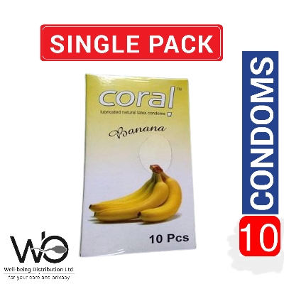 Picture of Coral - Banana Flavor Extra Performance Condom - Single Large Pack - 10x1=10pcs
