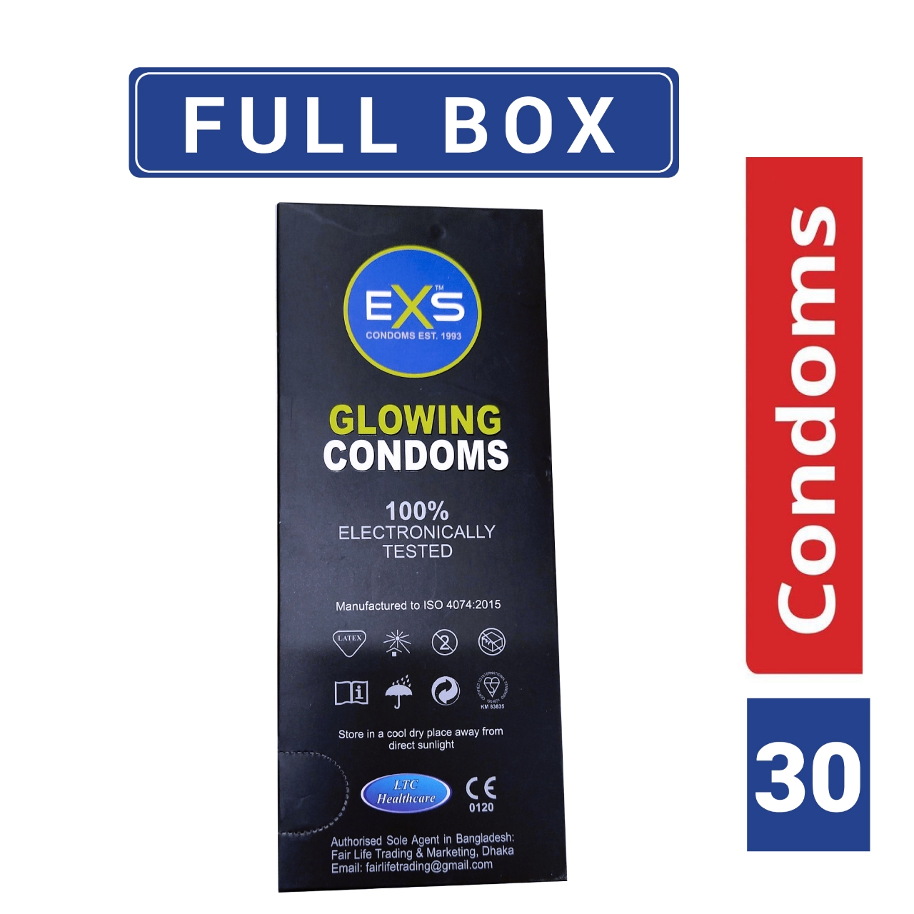 Picture of EXS - Glow In The Dark Condom For Men - Full Box