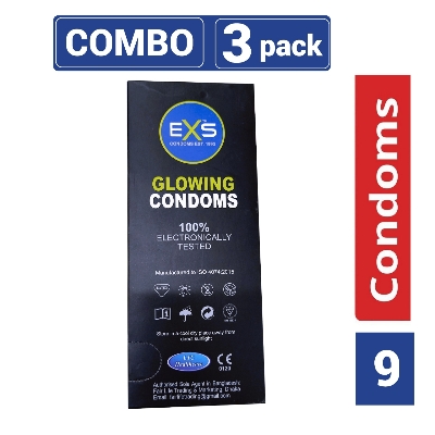 Picture of EXS - Glow In The Dark Condom - Combo Pack - 3 Packs