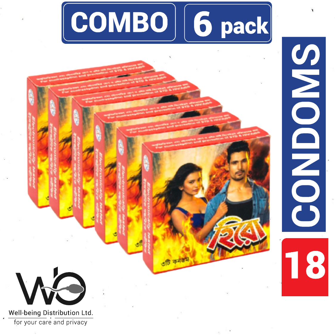Picture of Hero Condom - Combo 6 Pack - 6x3=18pcs Condom