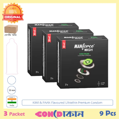 Buy Manforce High Ultra Thin Kiwi Paan Flavoured Condom 3 Pack (9 Pcs) at Best Price in Bangladesh