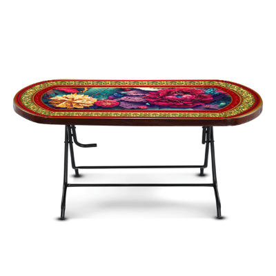 Picture of Dining Table 6 Seat Semi Oval S/L Print Rock 2 RW