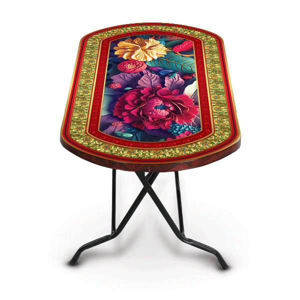 Picture of Dining Table 6 Seat Semi Oval S/L Print Rock 2 RW