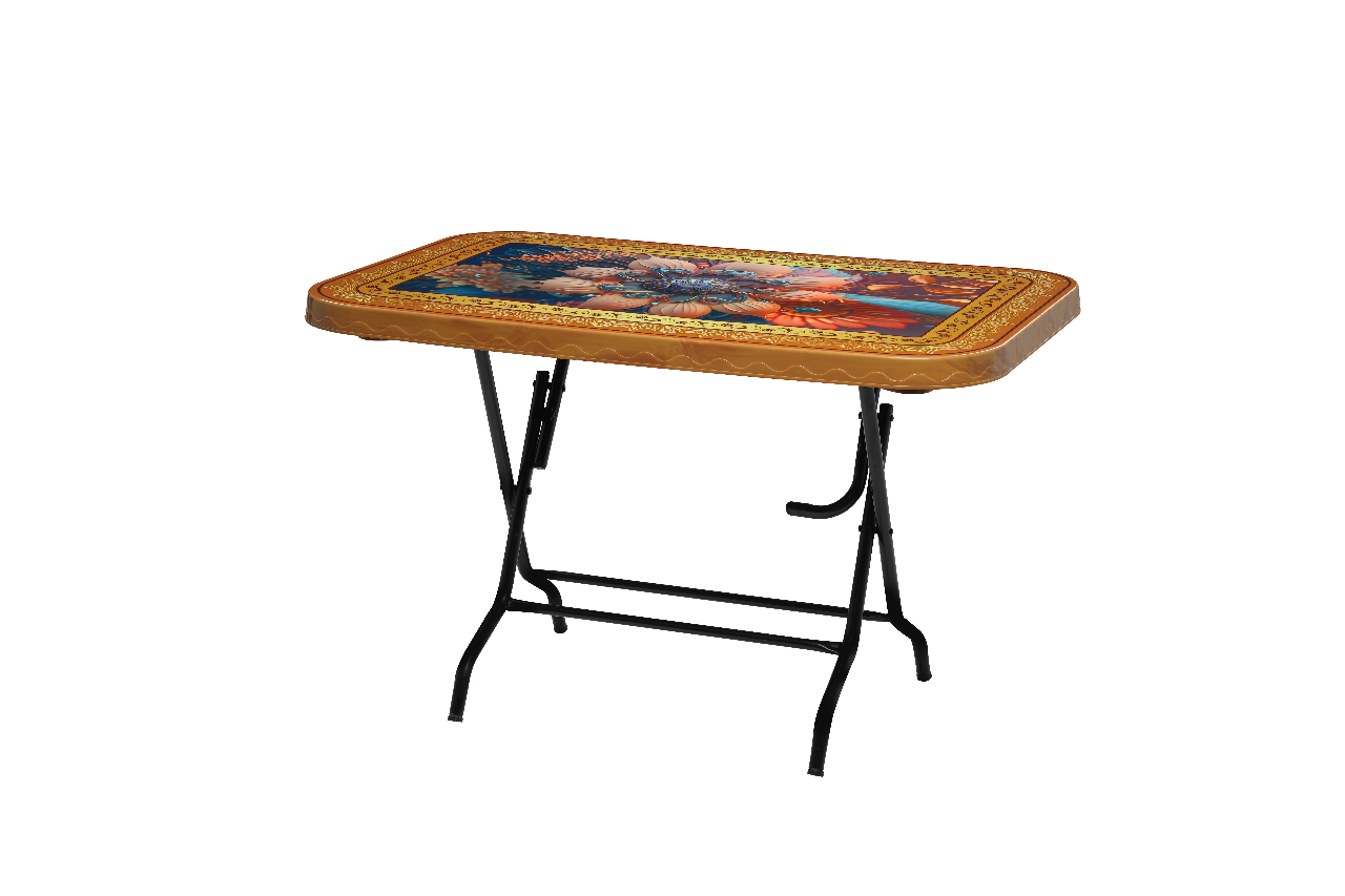 Picture of Dining Table 4 Seat Semi Rtg S/L Print Tulip Gold -SW