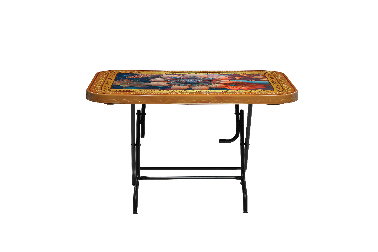 Picture of Dining Table 4 Seat Semi Rtg S/L Print Tulip Gold -SW