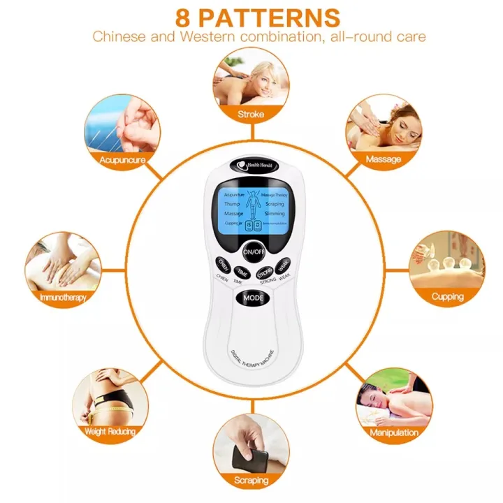 Picture of 8 Models Electric herald Tens Muscle Stimulatar Ems Acupuncture Body Massage Digital Therapy Machine Electrostimulator