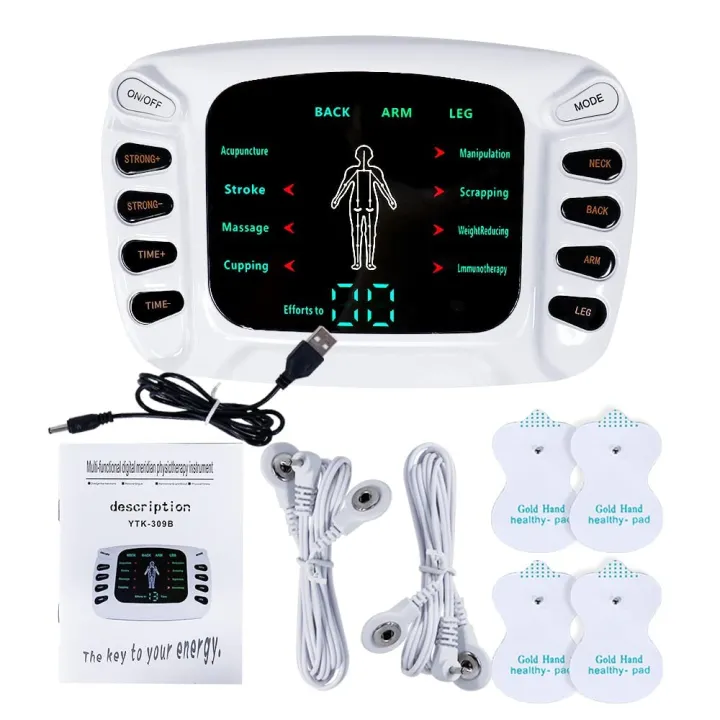 Picture of Electric Pulse Physiotherapy Massager Tens EMS Muscle Stimulator Acupuncture Therapy Body Massage Slimming Health Care Machine