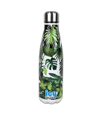 Picture of Premium SS Cola Water Bottle 450 ML |Hot & Cold| Leak-Proof Design with Green Leaf Print | Wide Mouth for Easy Pouring | Insulated Stainless Steel Inner with Durable Outer | Ideal for School, Office, Gym | Sleek and Eco-Friendly | Green
