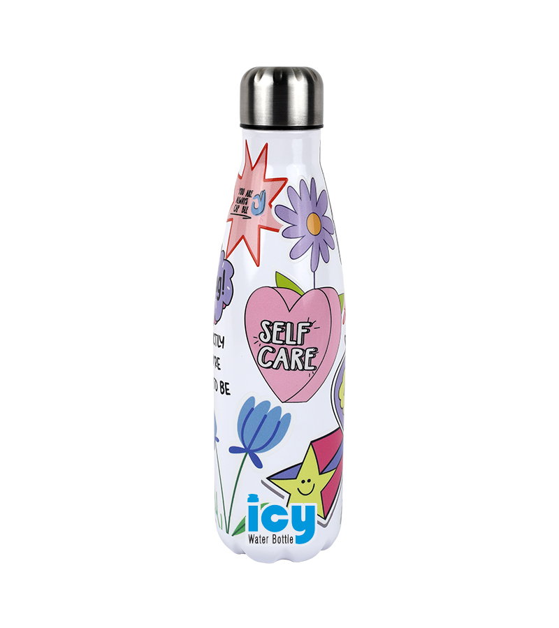 Picture of Hot & Cold Stylish SS Cola Water Bottle 450 ML | Leak-Proof with Eye-Catching Spiral Print | Wide Mouth for Effortless Filling | Double-Walled Insulated Inner Steel and Sturdy Outer | Ideal for Daily Hydration at School, Office, Gym | Modern and Eco-Friendly | Spiral Design