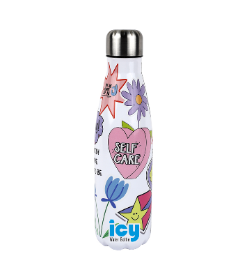 Picture of Hot & Cold Stylish SS Cola Water Bottle 450 ML | Leak-Proof with Eye-Catching Spiral Print | Wide Mouth for Effortless Filling | Double-Walled Insulated Inner Steel and Sturdy Outer | Ideal for Daily Hydration at School, Office, Gym | Modern and Eco-Friendly | Spiral Design