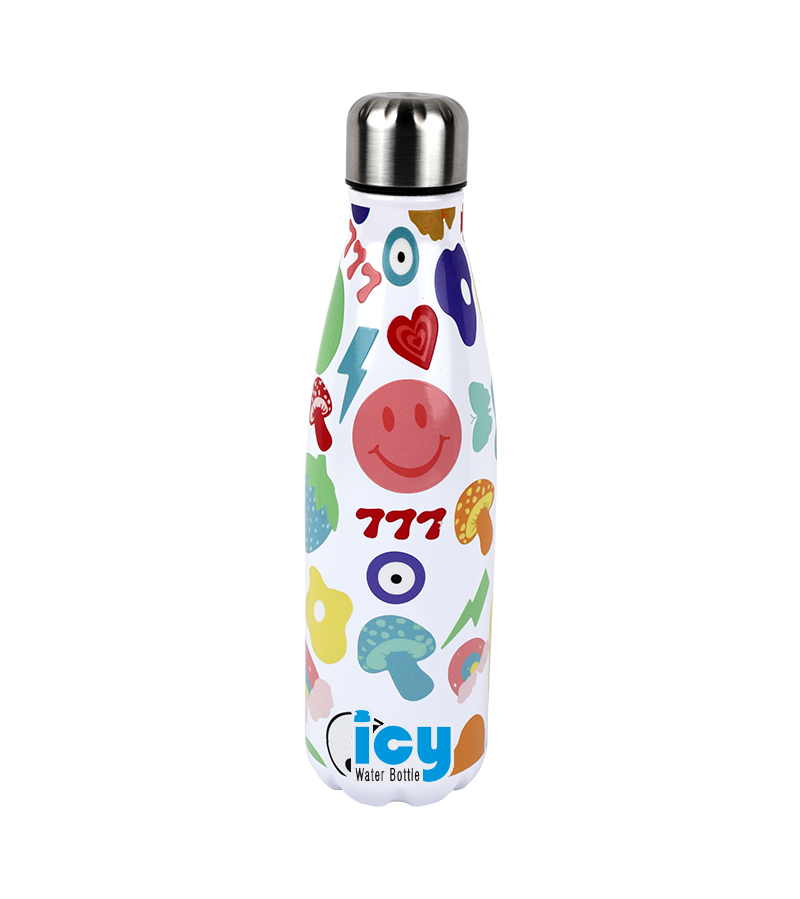 Picture of Hot & Cold Stylish SS Cola Water Bottle 450 ML | Leak-Proof with Eye-Catching Spiral Print | Wide Mouth for Effortless Filling | Double-Walled Insulated Inner Steel and Sturdy Outer | Ideal for Daily Hydration at School, Office, Gym | Modern and Eco-Friendly | Spiral Design