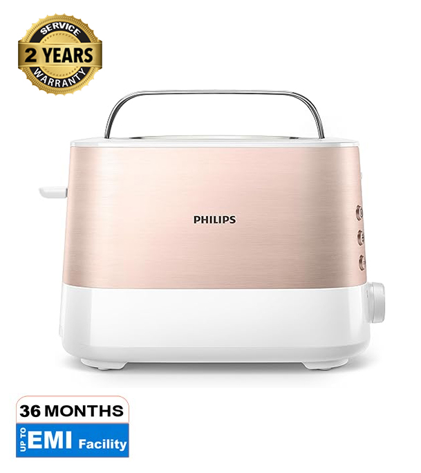 Buy Philips 950W Toaster, 2 Extra Wide Slots, Built-in Bun Warmer, 7 Browning Levels, Cancel Button (HD2637/11) Rose Gold Online at Best Price	