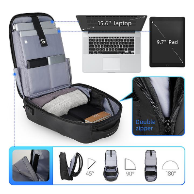 Buy MR9068YY Casual Anti-thief Backpack With USB Port & Raincaot at Best Price In Bangladesh