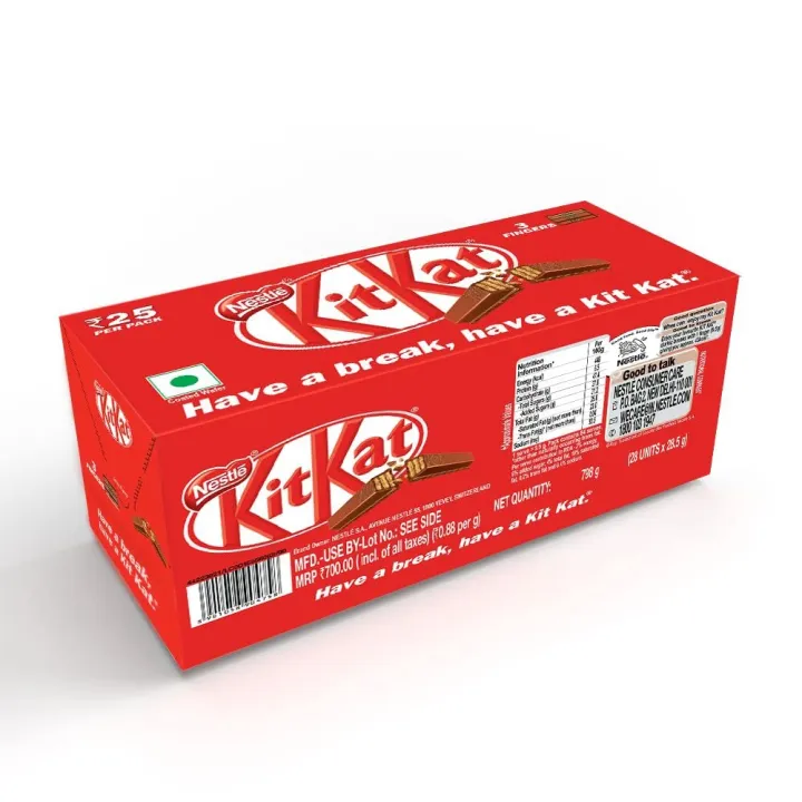 Picture of KitKat 3 Finger Chocolate 28.5g - (Pack of 28 Pices Box)