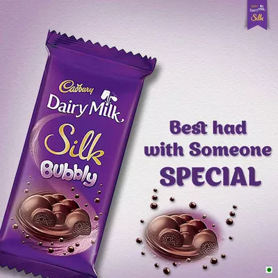 Picture of Cadbury Dairy Milk Silk Bubbly Chocolate Bar 120g (Pack of 10 Pices Box)