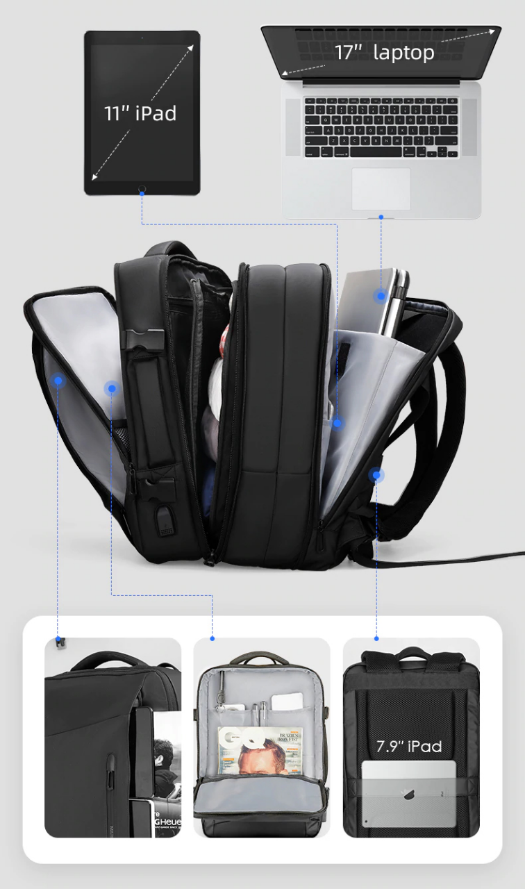 Buy Mark Ryden MR9299YY Multifunction 17 inch Laptop Expandable Raincoat USB Recharging Travel Business Backpack (297465532) at Best Price In Bangladesh