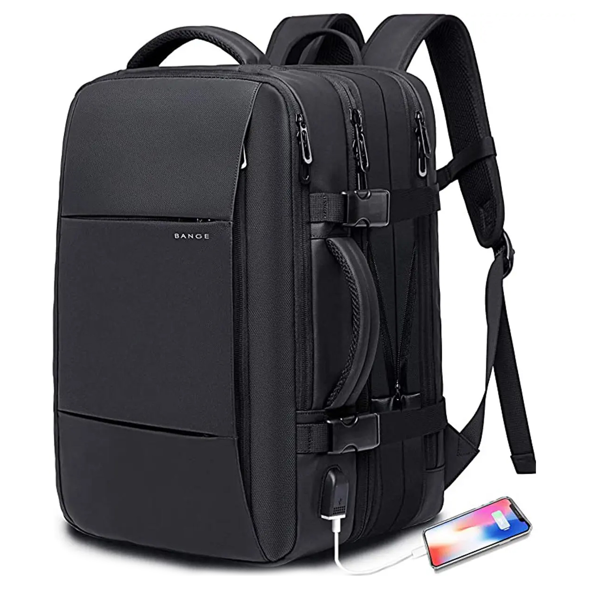 Buy BANGE BG1908D Large Capacity Expandable Multi-Purpose Business & Travel Backpack Waterproof Laptop Backpack for 17.3inch(Black) at Best Price In Bangladesh