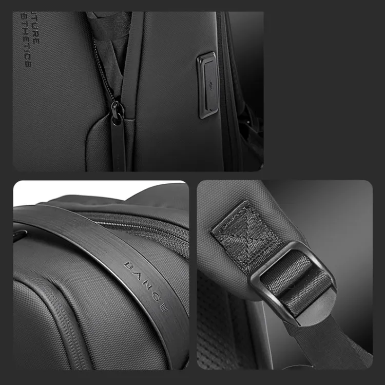 Buy BANGE BG-7277 Business Large Capacity Backpack Men Waterproof Travel Computer Backpack (Black) at Best Price In Bangladesh