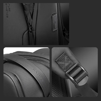 Buy BANGE BG-7277 Business Large Capacity Backpack Men Waterproof Travel Computer Backpack (Black) at Best Price In Bangladesh