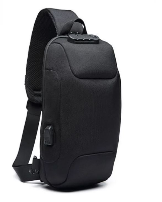Buy OZUKO 9223 Anti-theft Men Chest Bag Waterproof Crossbody Bag with External USB Charging Port Standard Size (Black) at Best Price In Bangladesh