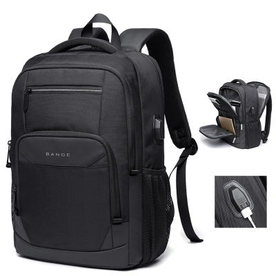 Buy Bange BG-1922 16 inch Men Oxford Fabric Waterproof Backpack with USB Port (Black) at Best Price In Bangladesh