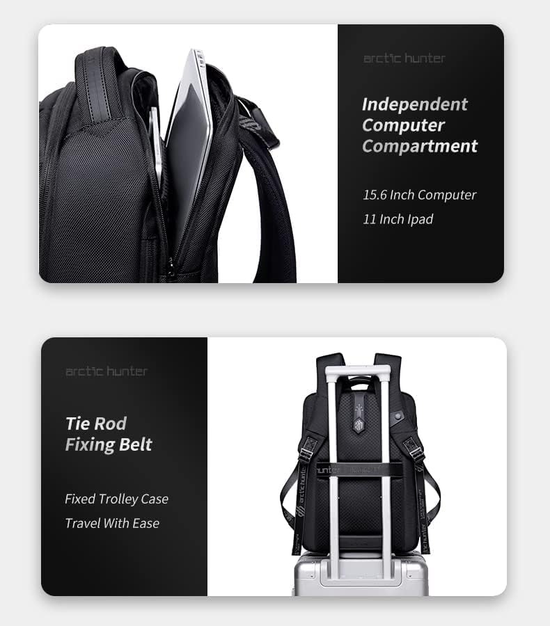 Buy B00490 9cm Expandable Fashion Men Backpacks 15.6inch USB Charging Laptop Backpack Brand: Arctic Hunter at Best Price In Bangladesh
