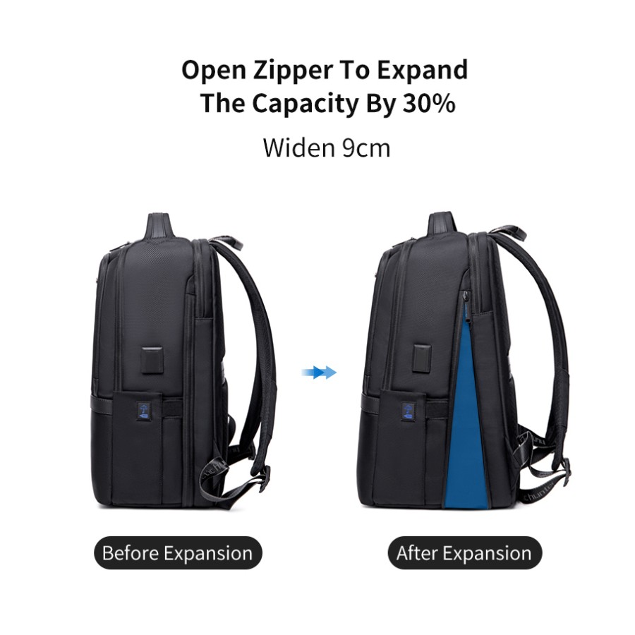 Buy B00490 9cm Expandable Fashion Men Backpacks 15.6inch USB Charging Laptop Backpack Brand: Arctic Hunter at Best Price In Bangladesh
