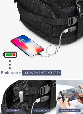 Buy Ozuko 9309L Designer Luxury Travel Bags Luggage Mochilas Tacticas Antirrobo Usb Hiking Backpack Bag at Best Price In Bangladesh