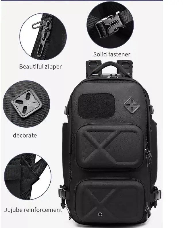 Buy Ozuko 9309L Designer Luxury Travel Bags Luggage Mochilas Tacticas Antirrobo Usb Hiking Backpack Bag at Best Price In Bangladesh