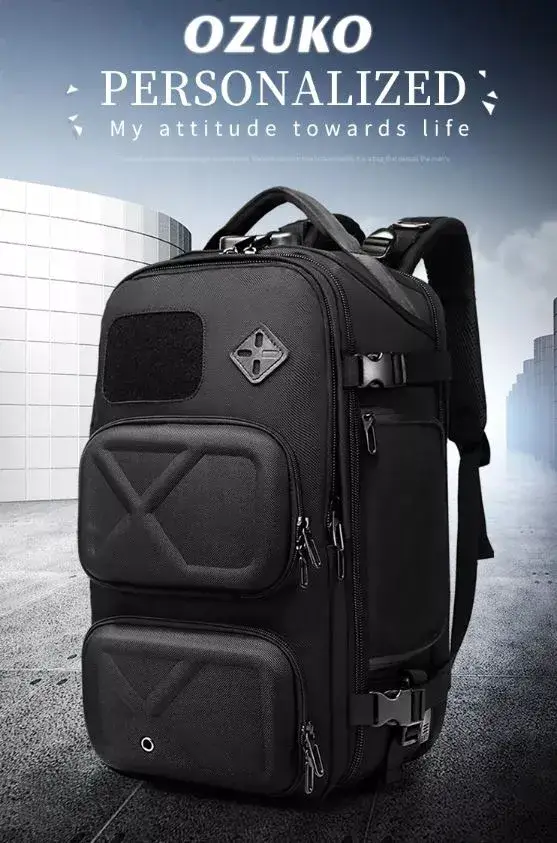 Buy Ozuko 9309L Designer Luxury Travel Bags Luggage Mochilas Tacticas Antirrobo Usb Hiking Backpack Bag at Best Price In Bangladesh