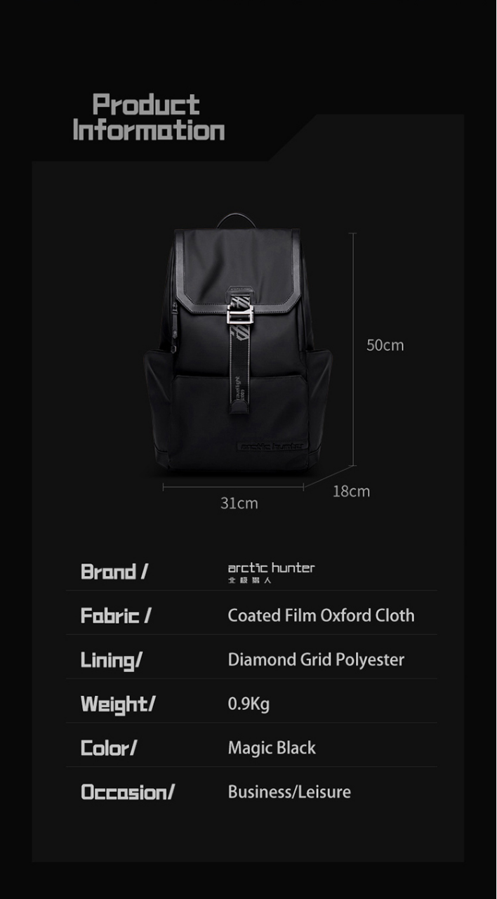 Buy ARCTIC HUNTER B00428 Leisure Travel Backpack Men 15.6" Daypack Teenagers Multifunction School Bag Anti-theft Laptop Backpack For Men at Best Price In Bangladesh