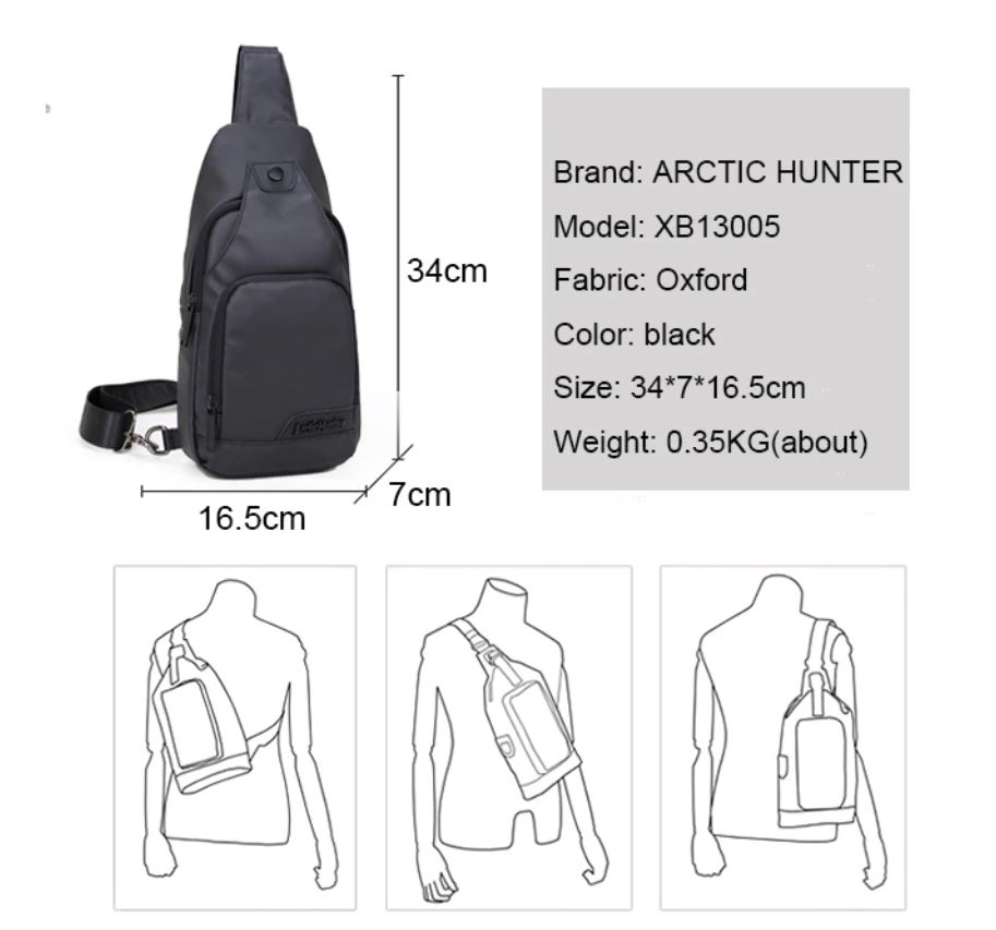 Buy ARCTIC HUNTER New Short Trip Chest Bag for Men Waterproof Crossbody Bags Sling Pack Large Capacity Male Outdoor Sports Bolso Bags at Best Price In Bangladesh