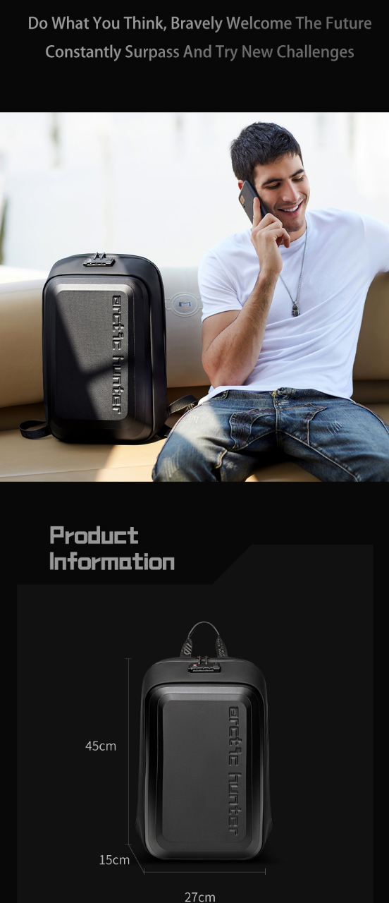 Buy ARCTIC HUNTER Brand Laptop Backpack Anti-theft Waterproof School Backpacks Charging Men Travel Business Bag Backpack, Hard Case Carbon Fiber at Best Price In Bangladesh