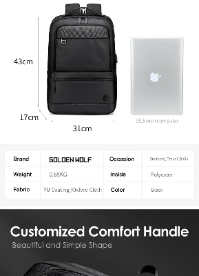 Buy Mochila impermeable Waterproof Bagpack Man Back Pack Custom Logo USB Charge Business Backpack Laptop Bag Backpack For Men at Best Price In Bangladesh