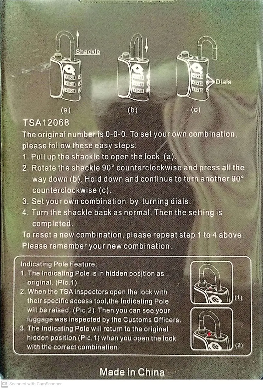 Buy President 3 Digit TSA Lock Mini Luggage Suitcase Security Padlock Password TSA Lock at Best Price In Bangladesh