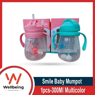 Picture of 1PCS Baby Mumpot Waterbottle Smile Baby Drinking Water Pot With Straw & Pipe 300Ml Multicolor Available
