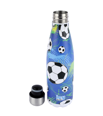 Picture of ICY Water Bottle 450 ML Stainless Steel| Keep Cold and Hot for 12 Hours| BPA Free| Leak Proof| Soccer Splash| Double-Walled Insulated Inner Steel and Sturdy Outer