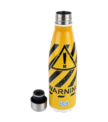 Picture of ICY Water Bottle 450 ML Stainless Steel| Keep Cold and Hot for 12 Hours| BPA Free| Leak Proof| Warning Sign| Double-Walled Insulated Inner Steel and Sturdy Outer