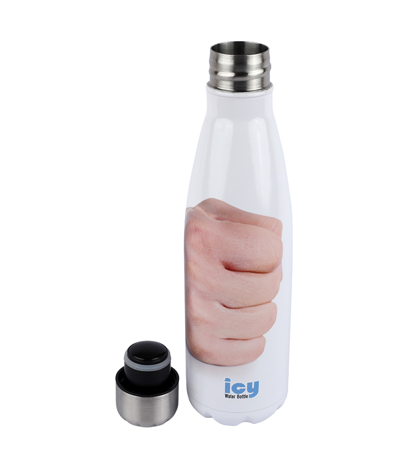 Picture of ICY Water Bottle 450 ML Stainless Steel| Keep Cold and Hot for 12 Hours| BPA Free| Leak Proof| Punch Fist Funky| Double-Walled Insulated Inner Steel and Sturdy Outer
