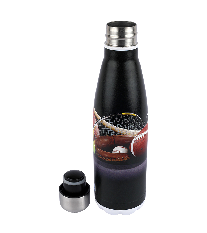 Picture of ICY Water Bottle 450 ML Stainless Steel| Keep Cold and Hot for 12 Hours| BPA Free| Leak Proof| Basket Ball| Double-Walled Insulated Inner Steel and Sturdy Outer