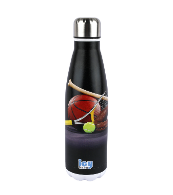Picture of ICY Water Bottle 450 ML Stainless Steel| Keep Cold and Hot for 12 Hours| BPA Free| Leak Proof| Basket Ball| Double-Walled Insulated Inner Steel and Sturdy Outer