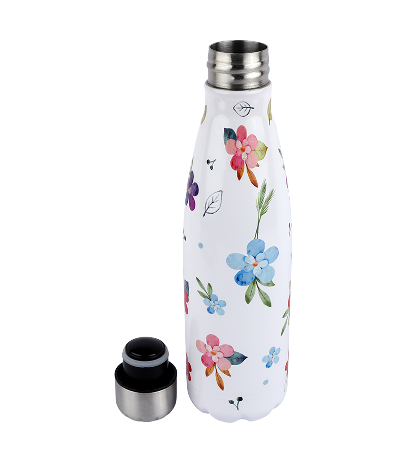 Picture of ICY Water Bottle 450 ML Stainless Steel| Keep Cold and Hot for 12 Hours| BPA Free| Leak Proof| Blooming Flower| Double-Walled Insulated Inner Steel and Sturdy Outer