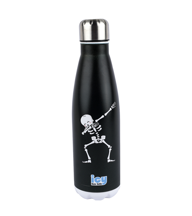 Picture of ICY Water Bottle 450 ML Stainless Steel| Keep Cold and Hot for 12 Hours| BPA Free| Leak Proof| Skeleton Design| Double-Walled Insulated Inner Steel and Sturdy Outer