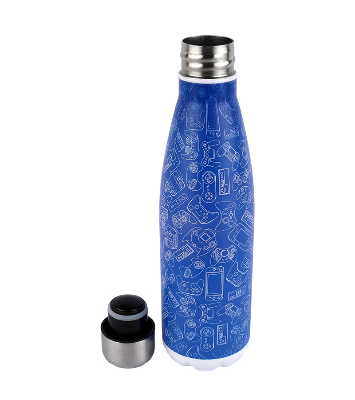 Picture of ICY Water Bottle 450 ML Stainless Steel| Keep Cold and Hot for 12 Hours| BPA Free| Leak Proof| Game Controller Design| Double-Walled Insulated Inner Steel and Sturdy Outer